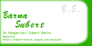 barna subert business card